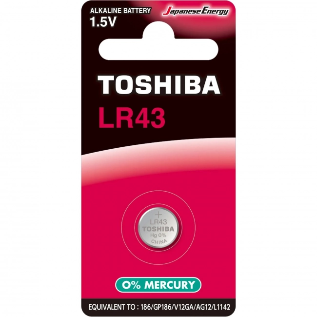 Bateria 01,5v alcalina lr43 Toshiba