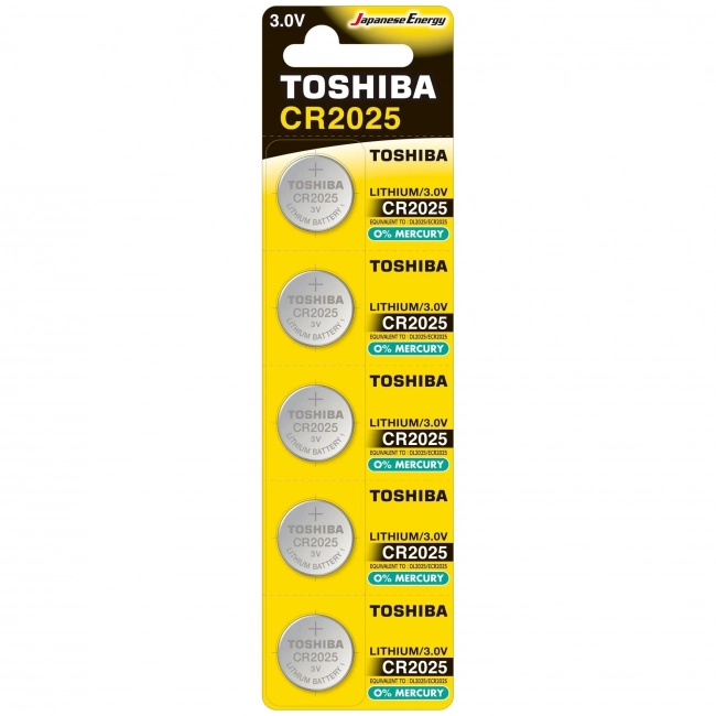 Bateria 03v Lithium Cr2025 com 5 unidades Toshiba 