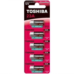 Bateria 12v alcalina A23 com 5 unidades Toshiba