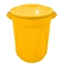 Lixeira 100 litros redonda amarela JSN