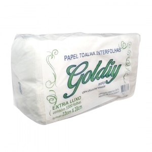 Papel toalha interfolha 100% celulose 22x20cm 500gramas Goldiy