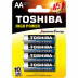 Pilha Alcalina AA Com 04 Unidades Toshiba