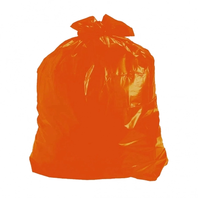 Saco para lixo laranja 100 litros micra 6 com 100 unidades Capital plast