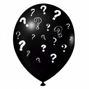 Balão 09 polegadas com 25 unidades tema chá revelação preto com branco