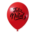 Balão 09 polegadas com 25 unidades tema feliz natal vermelho Joy