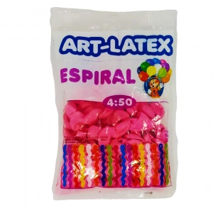 Balão Espiral Rosa Com 25 Unidades Art Latex