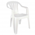 Cadeira plástica com apoio de braço cor branca
