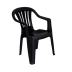 Cadeira plástica com apoio de braço preta Mor