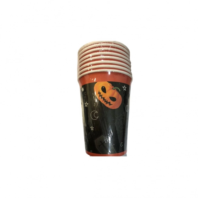 Copo de Papel 250 ML Com 08 Unidade - Halloween Sombrio Ponto das Festas