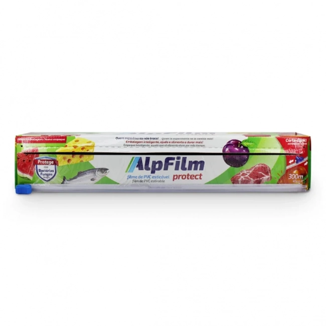 Filme de PVC Alpfilm 45 cm x 300 metros com lâmina de corte