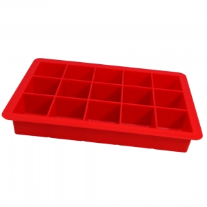 Forma para gelo de silicone vermelho 15 cubos Mor 8556