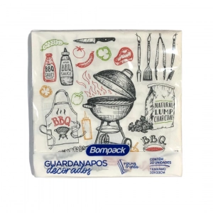 Guardanapo Grande 33x33 Decorado Pacote com 20 Barbecue Bompack 