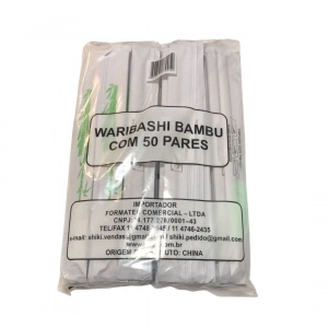 Hashi de Bambu Waribashi Quadrado Com 50 Unidades Shiki 