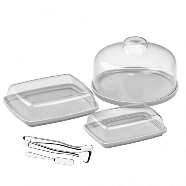 Kit Café da Manha 5 peças Brinox Cinza Ref. 99387/4499 Brinox