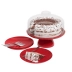 Kit celebration boleiro 25cm + 4 pratos 18cm + 4 garfos vermelhos 