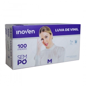 Luva de procedimento vinil sem pó M 100 unidades Inoven  