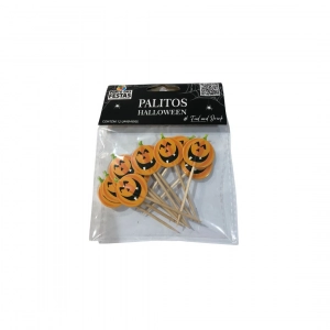 Palito de Decorativo Halloween Abóbora Com 12 Unidades Ponto das Festas