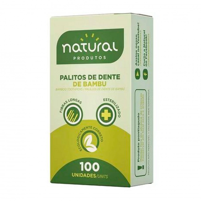 Palito Dental Bambu com 100 unidades Natural