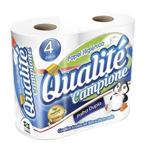 Fardo de papel higiênico 4x30 metros folha dupla Qualite Campione