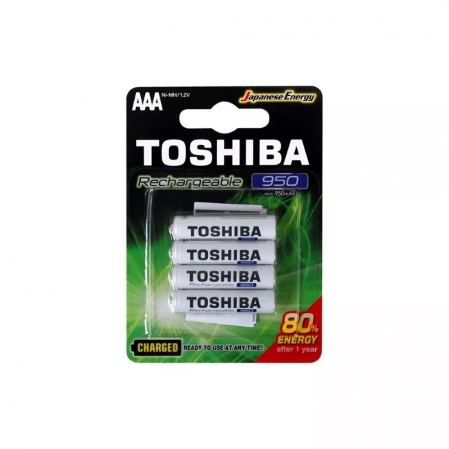 Pilha Recarregável AAA Com 4 Unidades 950 Mah 72477 Toshiba