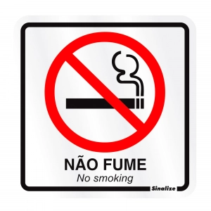 Placa Sinalize 15x15cm aluminio proibido fumar