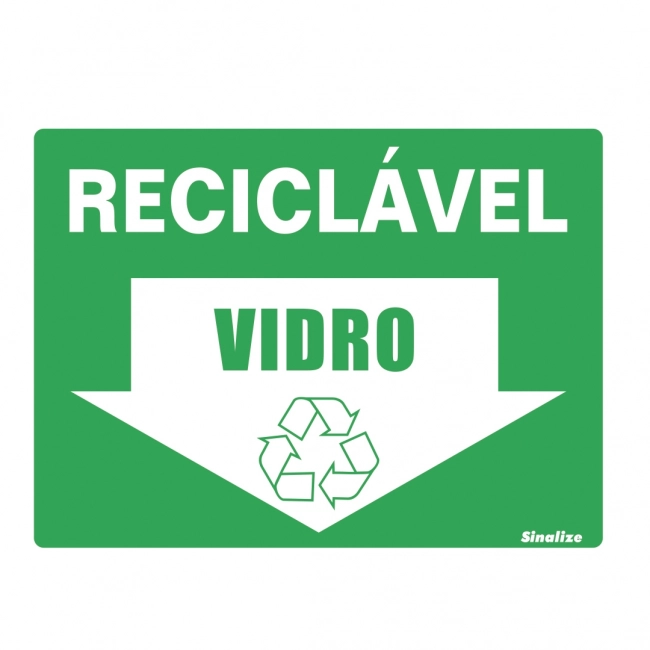 Placa Sinalize 15x20cm poliestireno reciclavel vidro