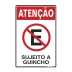 Placa Sinalize 20x30cm poliestireno atenção proibido estacionar sujeito a guincho