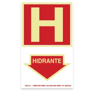 Placa Sinalize 20x30cm combate a incendio hidrante