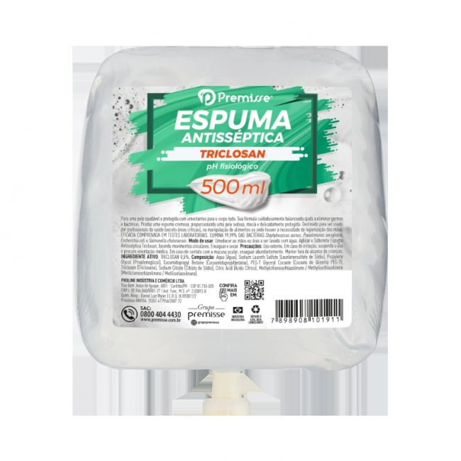 Sabonete espuma 500 ml refil antisseptico triclosan Premisse