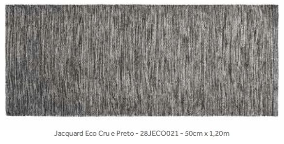 Tapete 050x120cm Jacquard Eco Cru e Preto Kapazi